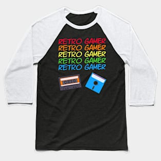 Retro Gamer Commodore 64 C64 floppy cassette tape Baseball T-Shirt